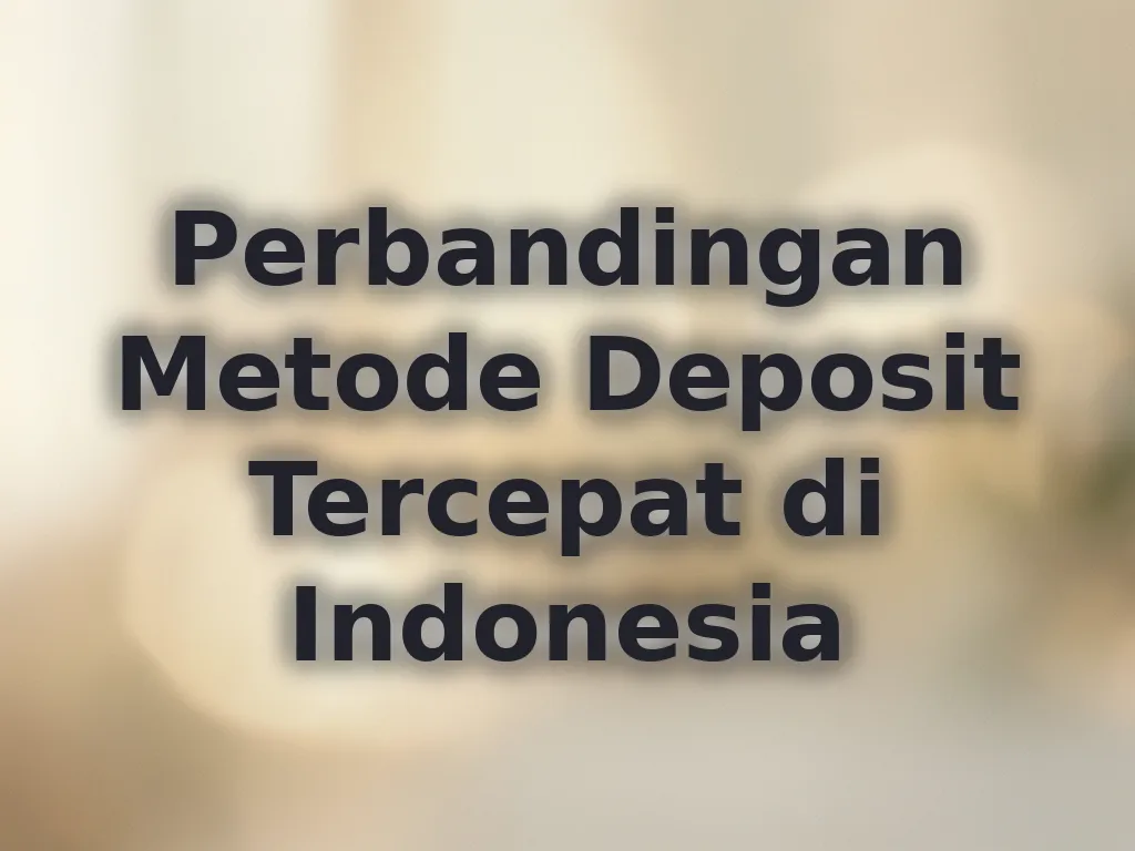 Perbandingan Metode Deposit Tercepat di Indonesia